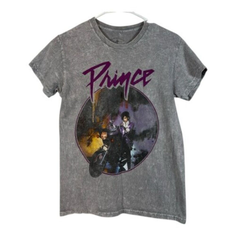 Prince Purple Rain Mineral Stone Acid Distressed Vintage Wash Shirt Small #0715